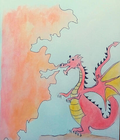 Dragon breathing fire Dragon breathing fire